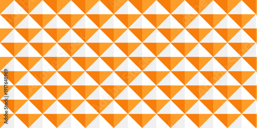 Abstract orange geometric cube wall creative concept triangle overlap square technology background. vector digital cubes fabric and wallpaper grid block texture background.