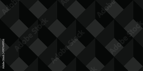 Minimal abstract black geometric cube creative concept triangle overlap square technology background. digital cubes fabric and wallpaper grid block texture background.