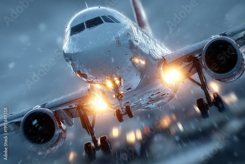 Wallpaper Mural Aviation technology showcase with flying airplane. Generative AI Torontodigital.ca