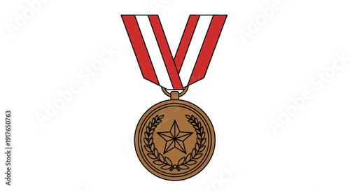 Medal with Red Ribbon.