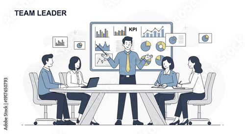 Team Leader Presenting Business Growth Strategy to Colleagues in Meeting