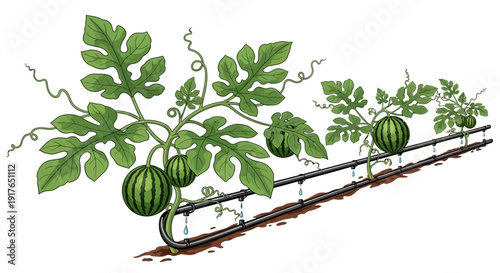 Watermelon Plant Growing.