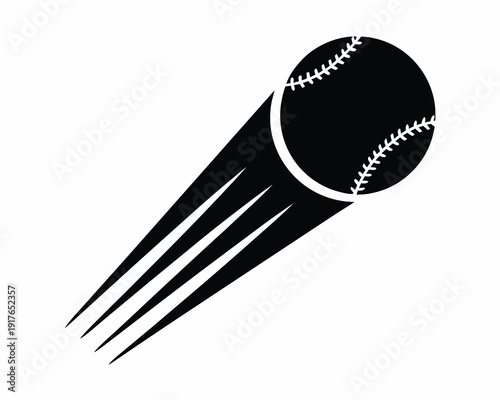 Baseball Speed Motion Trail Silhouette Vector Illustration