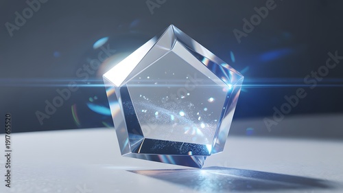 Wallpaper Mural Futuristic geometric crystal prism with light refraction effects on reflective surface Torontodigital.ca