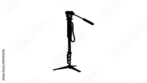 monopod symbol, black isolated silhouette