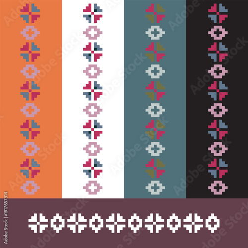Border Design with Traditional Berber Motifs – EPS10, Vector image.