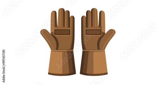 Brown Leather Work Gloves.