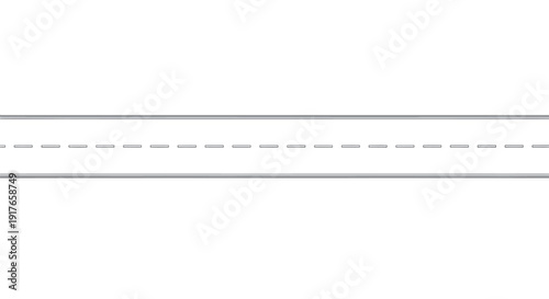 Vector Illustration of Straight Asphalt Road with Lane Marking