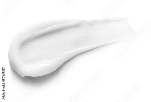 White cosmetic cream smear texture on a white or transparent background