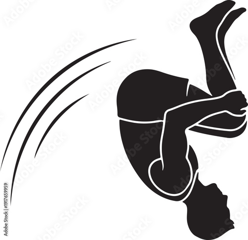 vector of a gymnast doing a backflip