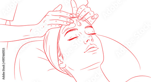 Luxury spa facial care session relaxing skincare flat vector illustration