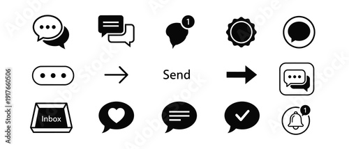 Message icon chat bubble communication vector design