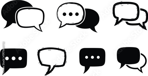 Message icon chat bubble communication vector design