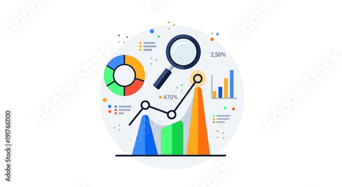 Agreement illustration signed contract with handshake and chart symbols