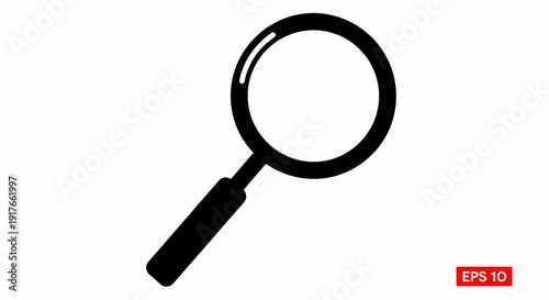 Black magnifying glass icon isolated on white background search concept