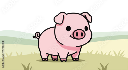piglet cute animal farm baby countryside nature wildlife portrait vector