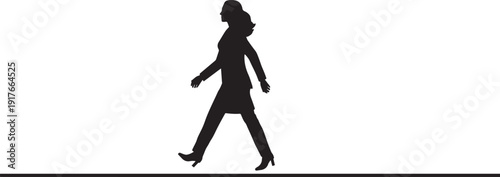 Silhouette of a person walking on a tightrope with balance and skill
