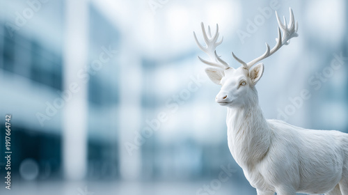 Elegant White Deer: A stunn...