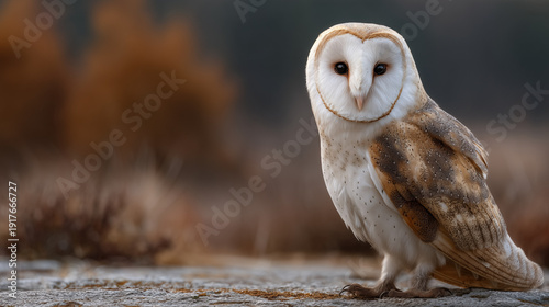 Majestic Barn Owl Portrait:...