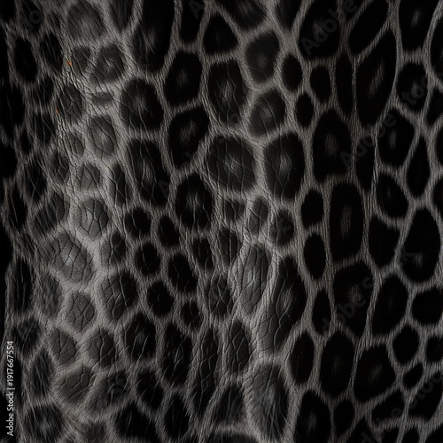 Close up of black and grey leopard print textured background