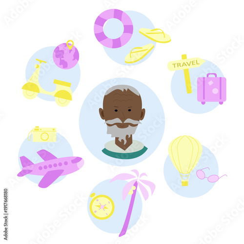 Elder senior man and travel 