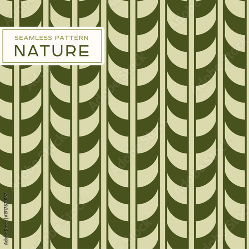 Minimalist Green Nature Geometric Seamless Pattern