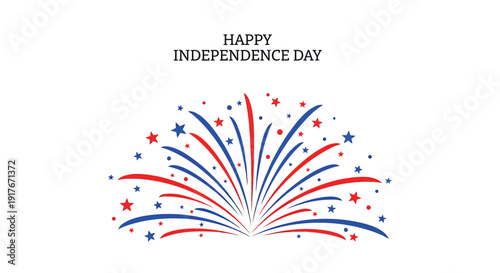 Patriotic firework icon with red, white, and blue colors for Independence Day celebrations.