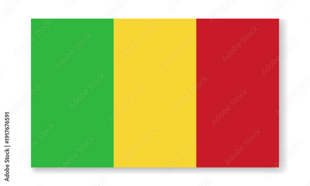 Obraz premium Mali national flag in flat style. Vector flat background.
