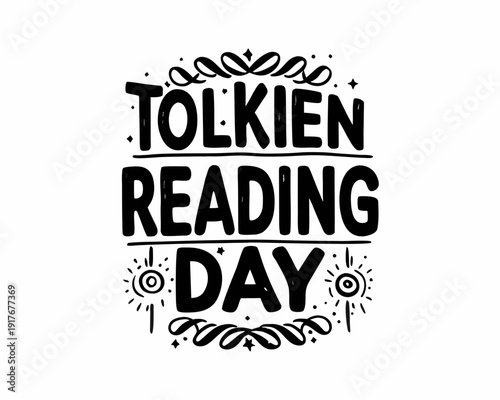 Tableau sur toile TOLKIEN READING DAY vector illustration isolated on white background