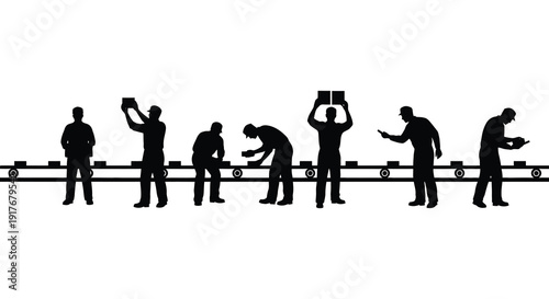 An evolutionary progression of human figures depicted in a black silhouette on transparent background high quality professional detailed modern elegant stylish