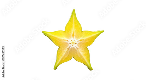 Photos Isolated star fruit slice, tropical fruit with a distinctive shape, vibrant yell