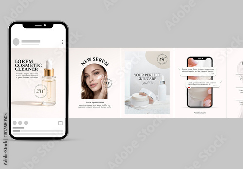 Aesthetic Style Social Media Carousel with Peach Accents