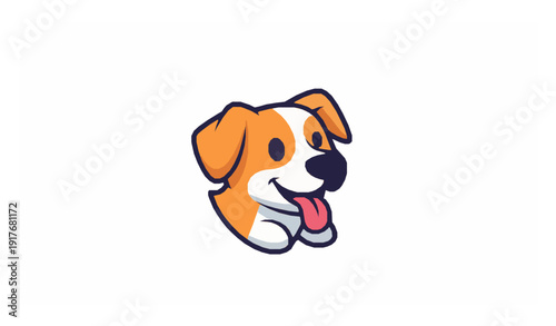 Cute Dog Mascot Logo Cartoon Vector Character for Pet Brand Design