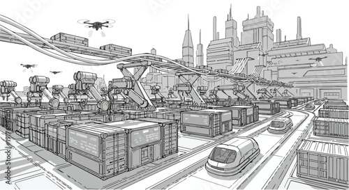 Industrial city layout architectural city planning