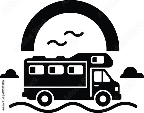 Camper Van Travel Illustration