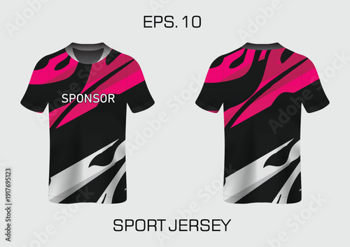 Black Sport Jersey with Pink Accents.