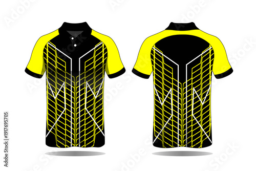 Yellow and Black Polo Shirt Design.