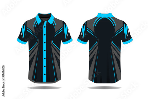 Black and Blue Short Sleeve Shirt.
