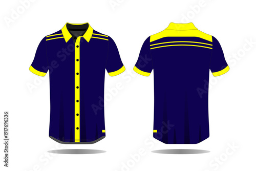 Navy Blue and Yellow Polo Shirt Design.