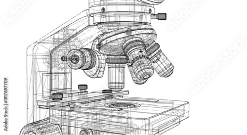 Laboratory microscope research scientific sketch