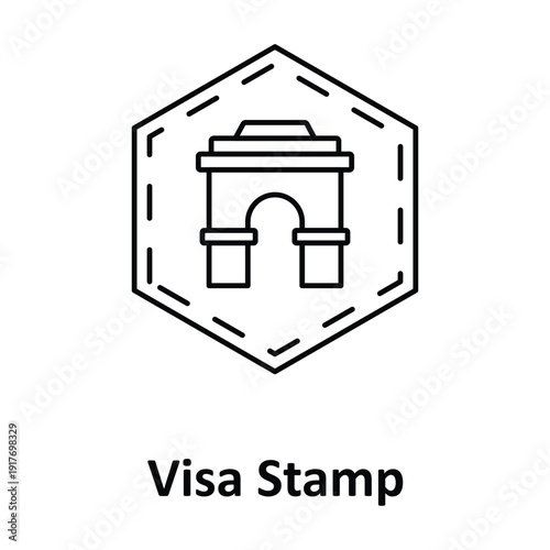 Visa Stamp Vector Icon which can easily modify or edit