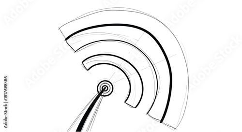 Wi-fi signal wireless technology sketch art