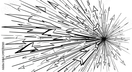 Abstract light rays energy motion sketch