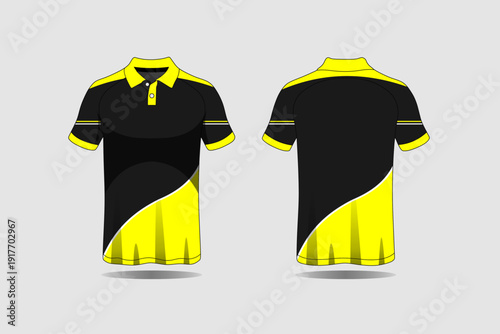 Black and Yellow Sports Shirt Design.