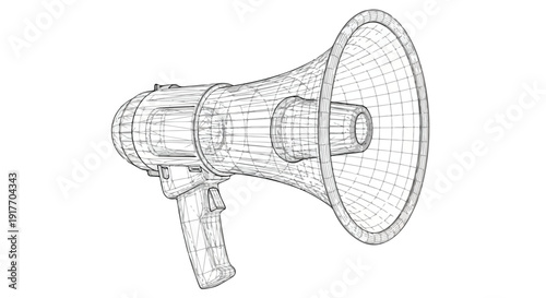 Megaphone communication outreach concept sketch art