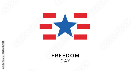 Patriotic icon set, includes freedom, independence, celebration symbols. Created in simple style with red, white, and blue palette.