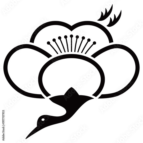 家紋です。中陰梅鶴といいます。