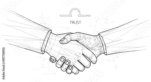 Business handshake partnership concept sketch art