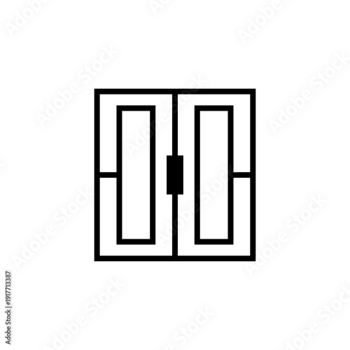 Illustration of a rectangular plain patterned door shape