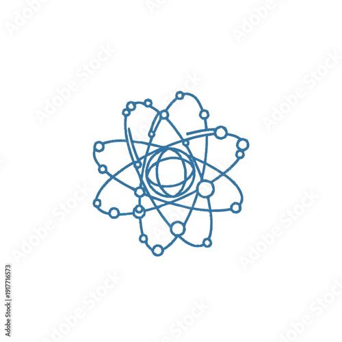 Blue Atomic Structure Illustration Design Element.